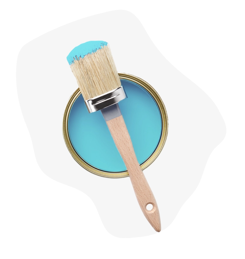 Maler Lemgo Pinsel mit Blauer Farbe